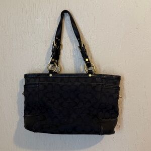 Coach Black Signature Tote Bag